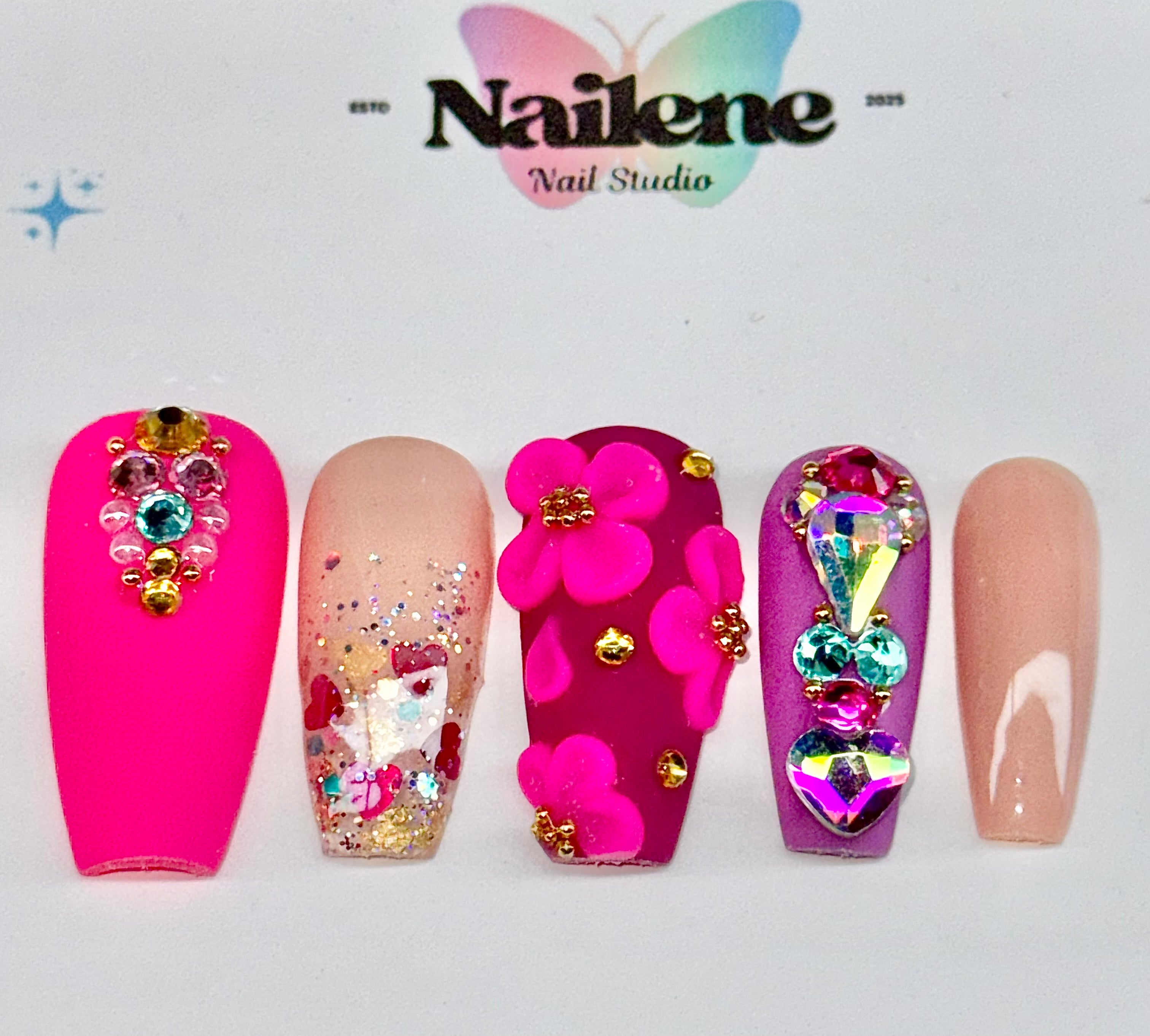 Decorative nail art with gems