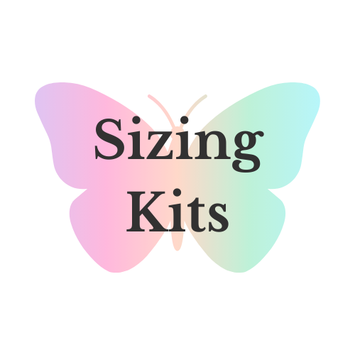 Butterfly-shaped logo with 'Sizing Kits' text on a white background